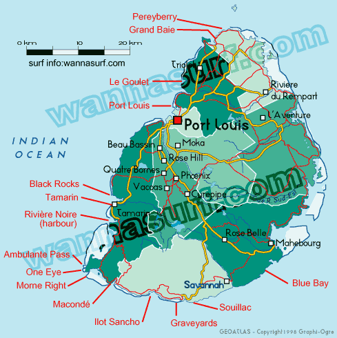 World Map Mauritius